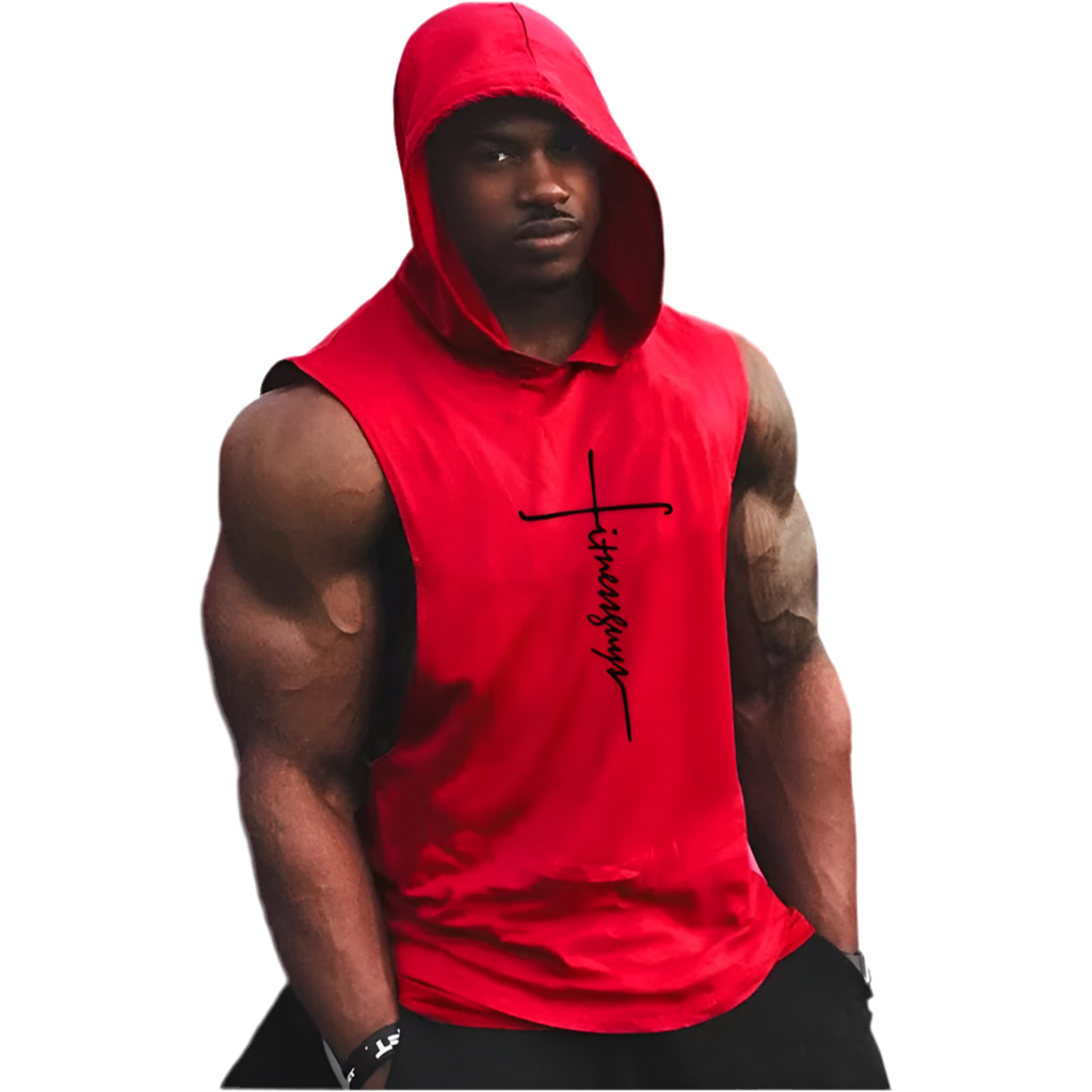 Gymhoodie ärmlös med luva fitnessguys