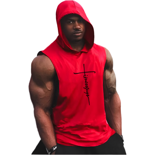 Gymhoodie ärmlös med luva fitnessguys
