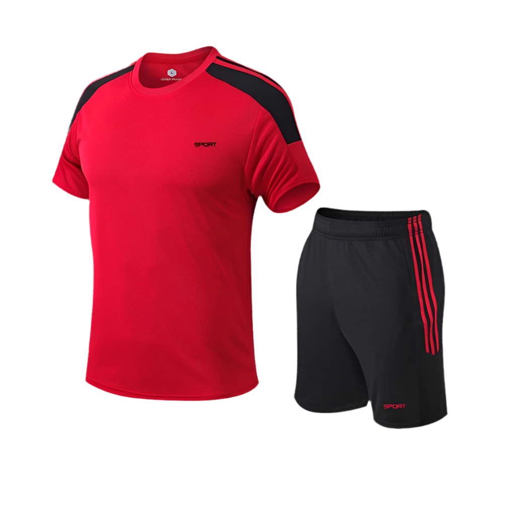 Tränings-set för herr med shorts och t-shirt