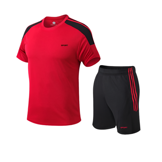 Tränings-set för herr med shorts och t-shirt