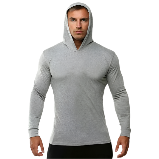Långärmad gymhoodie i funktionsmaterial
