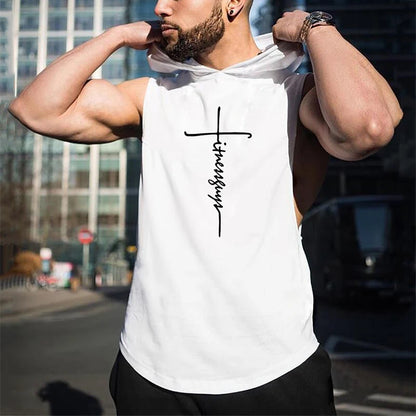 Gymhoodie ärmlös med luva fitnessguys