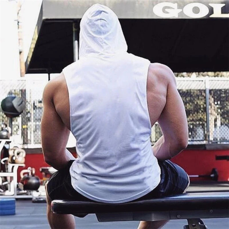 Gymhoodie ärmlös med luva fitnessguys
