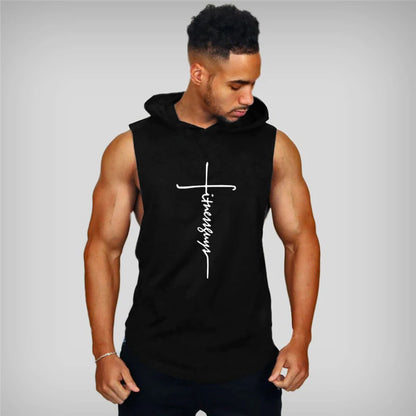 Gymhoodie ärmlös med luva fitnessguys