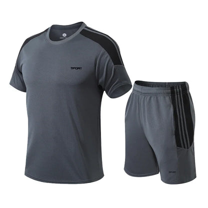 Tränings-set för herr med shorts och t-shirt