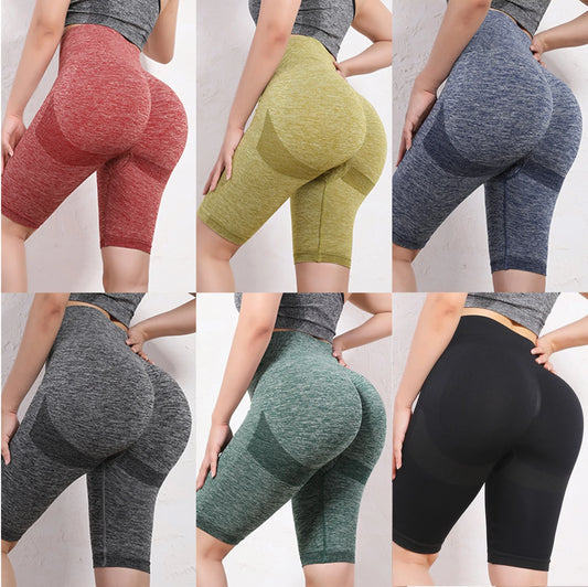 Längre högmidjade kompressionsshorts – Perfekta för gym och yoga