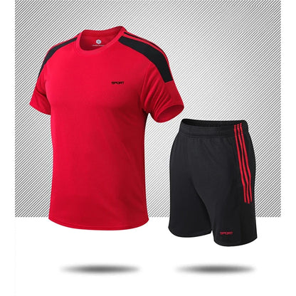 Tränings-set för herr med shorts och t-shirt