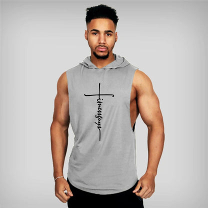 Gymhoodie ärmlös med luva fitnessguys