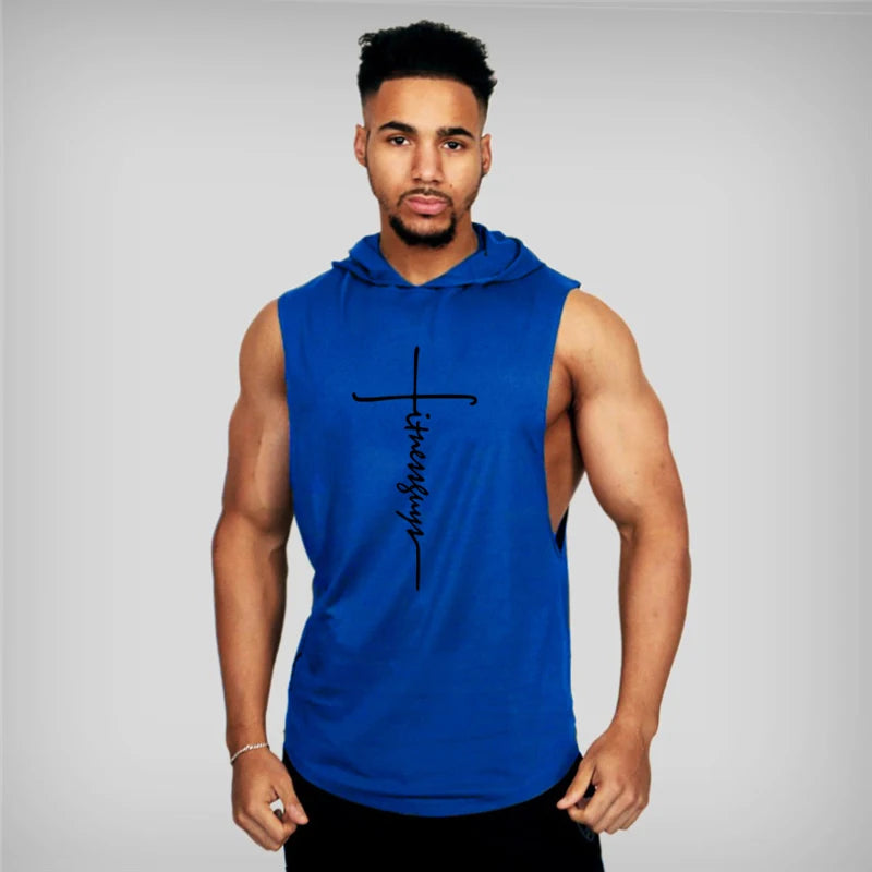 Gymhoodie ärmlös med luva fitnessguys