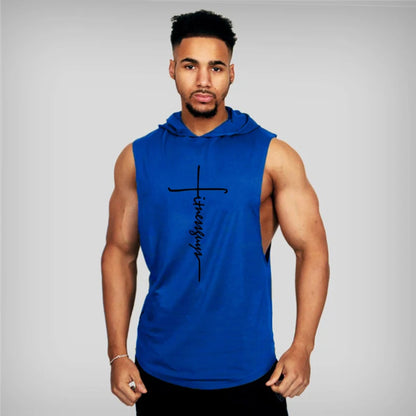 Gymhoodie ärmlös med luva fitnessguys
