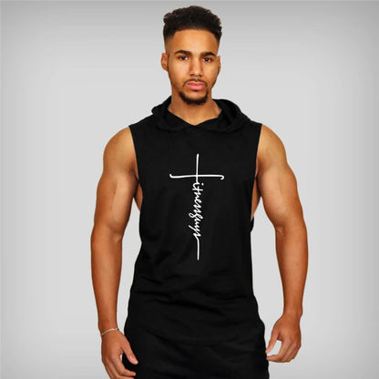 Gymhoodie ärmlös med luva fitnessguys