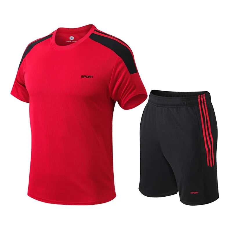 Tränings-set för herr med shorts och t-shirt