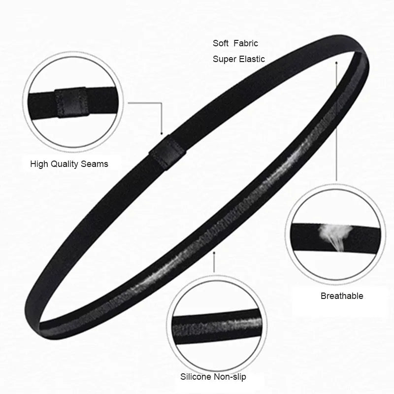 5-pack tunna hårband för gym, löpning & yoga mm.