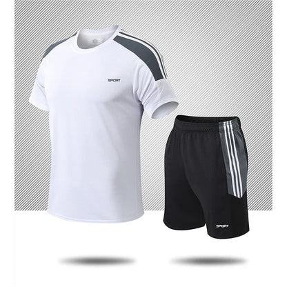 Tränings-set för herr med shorts och t-shirt