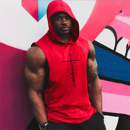 Gymhoodie ärmlös med luva fitnessguys