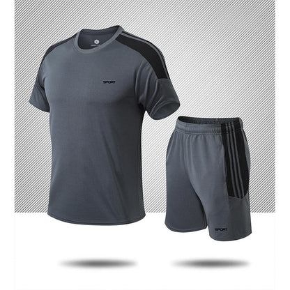 Tränings-set för herr med shorts och t-shirt