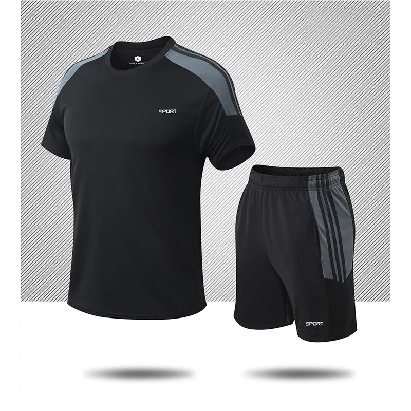 Tränings-set för herr med shorts och t-shirt