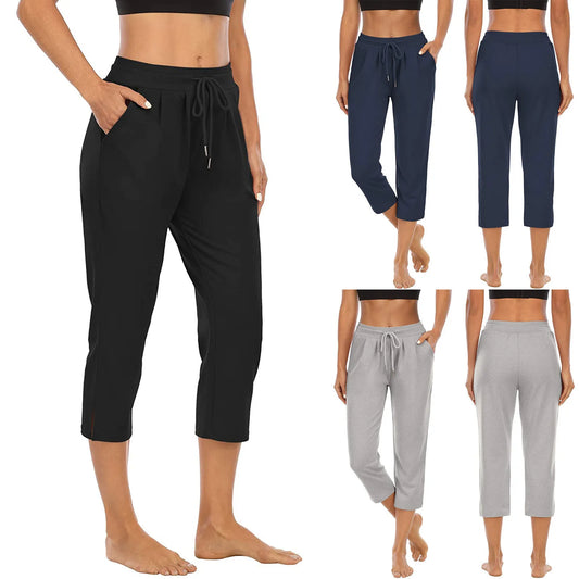 Högmidjade lösare leggings 3/4 längd