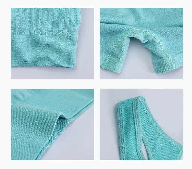 Sömlöst Träningsset för Kvinnor – Sport-BH & Shorts för Gym & Träning