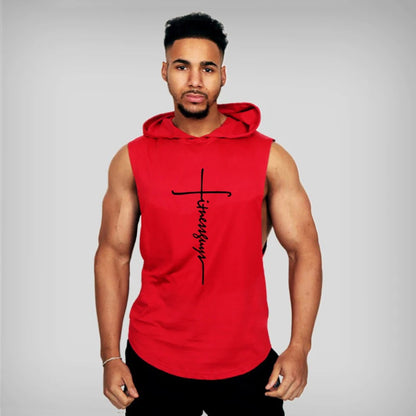 Gymhoodie ärmlös med luva fitnessguys