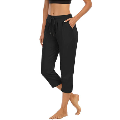 Högmidjade lösare leggings 3/4 längd